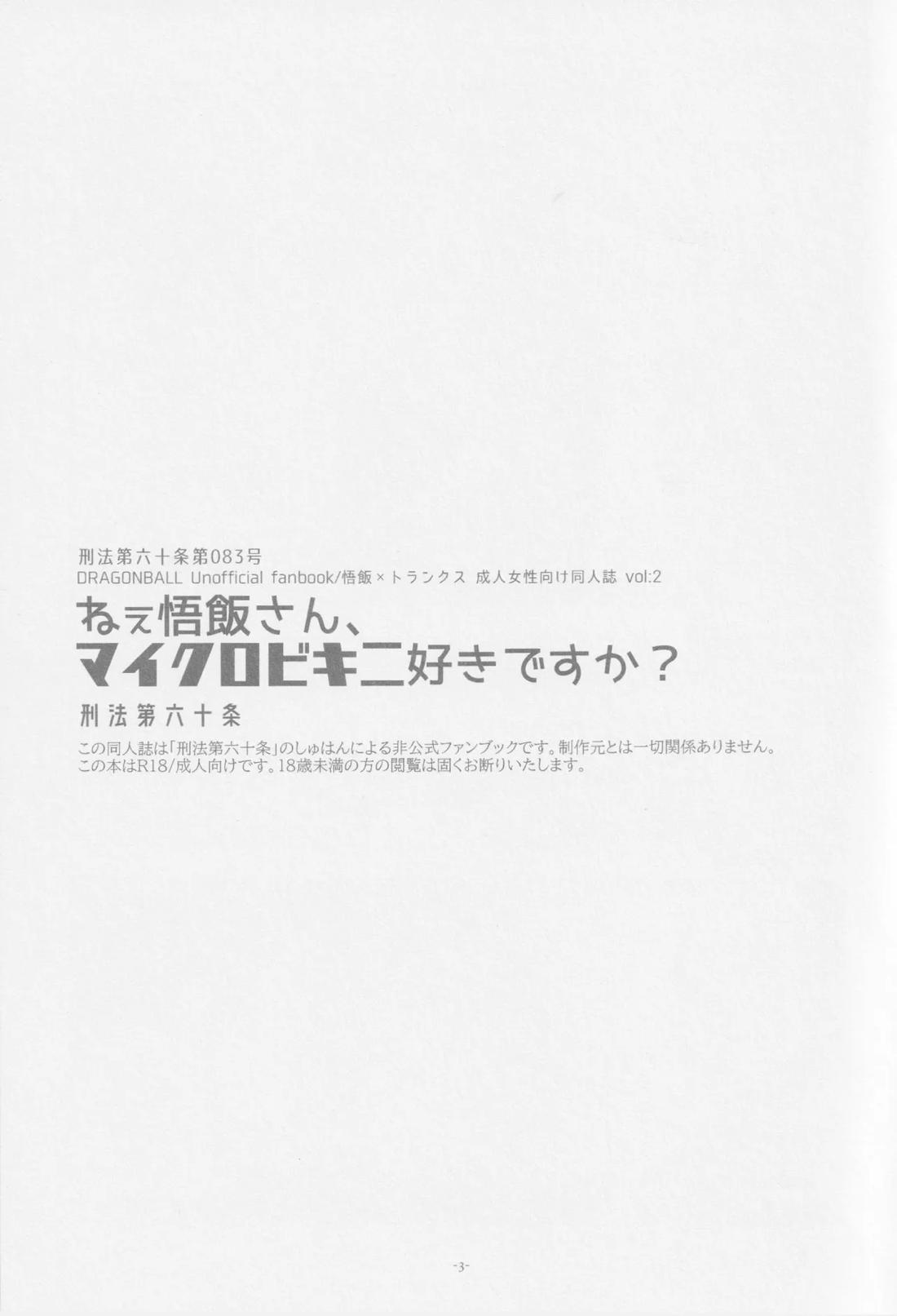 ねぇ悟飯さん、マイクロビキニ好きですか? 3ページ